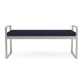 thumbnail image 4 of Gansett Reception Waiting Room 2-Seat Bench / Silver Steel / Navy Blue, 4 of 5