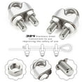 thumbnail image 5 of Wire Rope Cable Clip Clamps M2 12 Pcs Wire Rope Clamp U Bolt Clamp 304 Stainless Steel For 2mm Wire Rope Cable For Wire Fence Clips Garden Tension Wire Ropes, 5 of 7