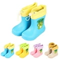 thumbnail image 3 of XIMIN Kids Cute Cartoon Frog Pattern Rainboots Girls' Waterproof Rain Boots Rubber EVC Rainboots Kids Easy-on Rain Boots Toddler Rain Shoes, 3 of 8