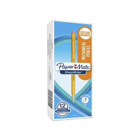 Paper Mate SharpWriter Mechanical Pencils, 0.7mm, HB #2, Yellow, 12 (Very Best Supply Co Mechanical Pencils)