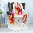 thumbnail image 4 of Poppy Flower Soft Flannel Fleece Throw Blanket, Watercolors Vibrant Poppies Graphic Peace and Death Sedative Plant Print, Cozy Plush for Indoor and Outdoor Use, 50" x 70", Red White, by Ambesonne, 4 of 5