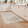 thumbnail image 4 of 3x5 Living Room Area Rugs: Vintage Washable Non-slip Rug For Bedroom Dining Soft Carpet Kitchen Home Office Durable & Easy-clean Design Homes With Cats Dogs(3x5 Beige), 4 of 8