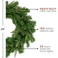 thumbnail image 5 of Northlight Pre-Lit Roosevelt Fir Artificial Christmas Wreath - 24-Inch, Warm White LED Lights, 5 of 5