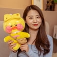 thumbnail image 1 of 30Cm Leuke Lalafanfan Cafe Eend Knuffel Gevuld Soft Kawaii Eend Pop Dier Kussen Verjaardagscadeau Voor Kids Kinderen heqiyong LED, 1 of 2
