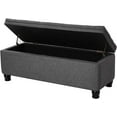 thumbnail image 5 of SONGMICS 46.5" Storage Ottoman Bench Holds up to 330lb End of Bed Storage Bench Bedroom Bench Solid Wood Legs Dark Gray, 5 of 11