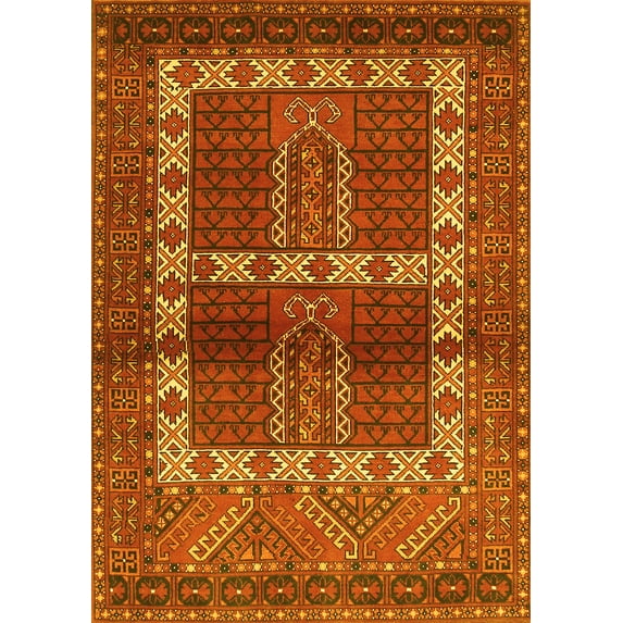 Ahgly Company Indoor Rectangle Southwestern Yellow Country Area Rugs, 2' x 4'