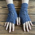 thumbnail image 6 of Kilaqueen Knitted Arm Warmers for Women Cute Dressy Touch Screen Fingerless Gloves Cotton Wrist Hand Crochet Mittens Kawaii Warm Gloves, 6 of 9