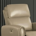 thumbnail image 3 of Furniture of America Sintle Beige Faux Leather Power Recliner with USB Ports, 3 of 6