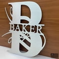 thumbnail image 3 of JASS GRAPHIX Baker 12" Brushed Aluminum Monogrammed Sign Door Wall Decor Last Name Signs for Home, 3 of 6