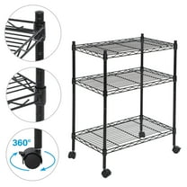 ZenSports 3-Tier Adjustable Storage Shelving Unit 220lbs Steel Organizer Mobile Wire Rack Kitchen Garage