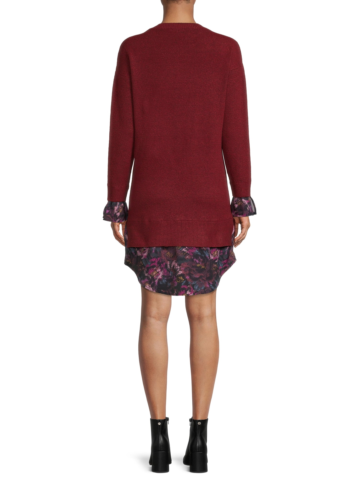 Time and Tru Women's Shirttail Sweater Dress - Walmart.com