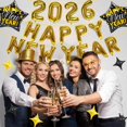 thumbnail image 4 of Banner de globos de Año Nuevo Wclliuchi 2026 negro y dorado x27, 4 of 6