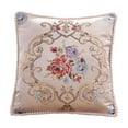 thumbnail image 2 of Cojín floral con relieve europeo | Cojín decorativo cuadrado de 48 x 48 cm | Funda de algodón suave para sofá, cama y coche | Azul, beige, rojo y café, 2 of 6