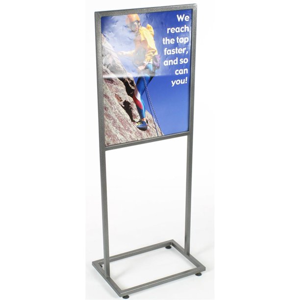 FreeStanding Metal Sign Frame for 22 x 28 Graphics, Top Loading, Floor