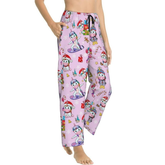 Pajama Pants Women - Christmas horse Soft Breathable Sleep & Lounge Pants for Women, Comfy Casual Pj Pants Bottoms with Pockets