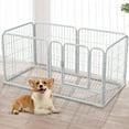 thumbnail image 2 of Blanco Largo 120 Ancho 60 60 Cm 6 Piezas Valla para Valla para Jaula para Pequeños Y Medianos Peluche Corgi Aislamiento Puerta Barandilla Valla Perrera (blanco), 2 of 9