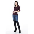thumbnail image 2 of Blusa de canale manga 3/4 Roman Fashion / Juvenil, B2 (Morado) violeta oscuro M, 2 of 5