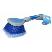 Carrand Small Soft Bristle Cleaning Brush, Ergonomic Grip, Gray and Blue