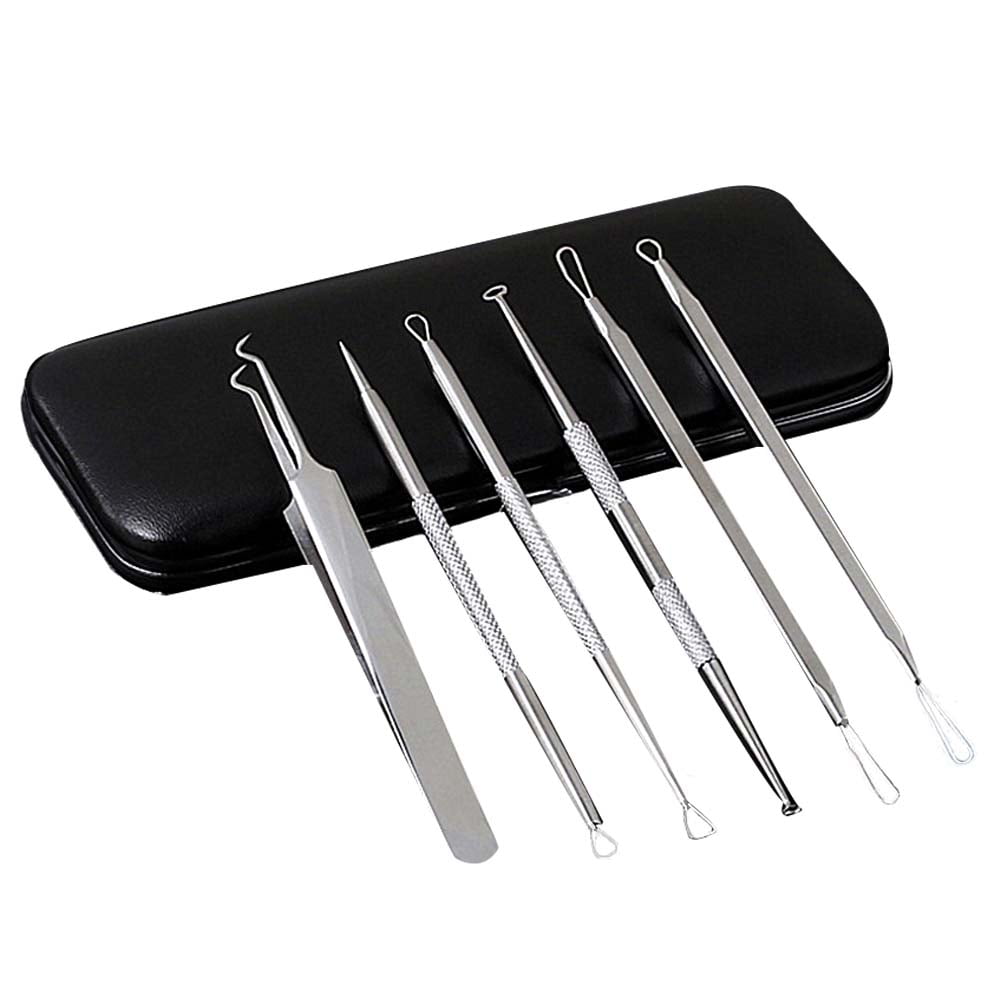 Reactionnx Sixpiece Set Professional Surgical Blackhead Remover Tools, Blemish and Splinter