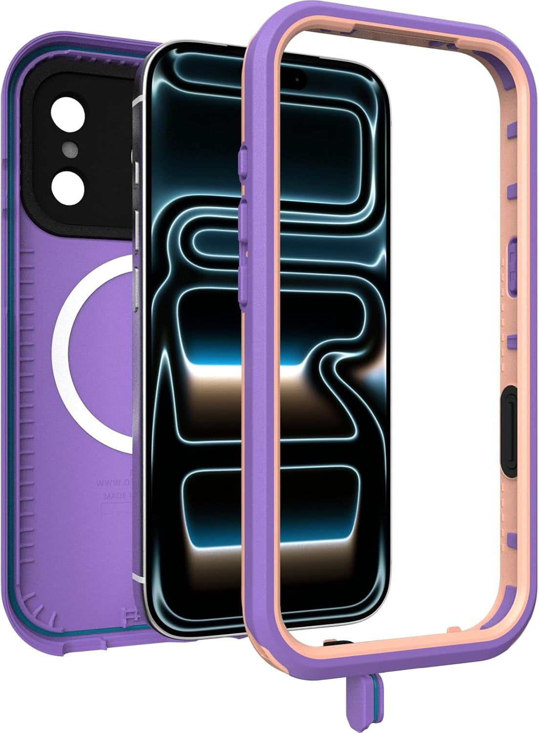 OtterBox iPhone 17 Pro (Only) - FRĒ Series Waterproof Case with MagSafe - Rule of Plum (Purple) - Sleek & Stylish - Waterproof iPhone Case up to 2 Meters - IP68 - Phone Case for Swimming/Snorkeling
