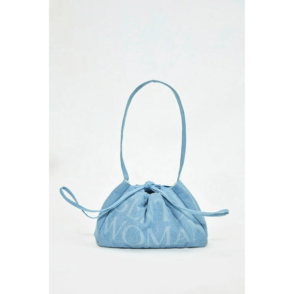 Gentlewoman® Women Denim Dumpling Bag, Shoulder Bags, Nyc Daydreamer, Sky Blue