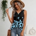 thumbnail image 4 of Women's Sleeveless Fashion Vest Blouse V Neck Dressy Casual Loose Business Shirts 2026 Summer Printed Tank Tops #01Blue 2XL, 4 of 6
