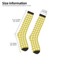 thumbnail image 2 of Fotbe Yellow Checkboard Calcetas Divertidas Estampadas para Hombre y Mujer, Calcetas de Algodón hasta la Rodilla para Caminar, Correr, Enfermería y Embarazo, 2 of 6