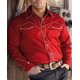 thumbnail image 1 of Camisa tribal occidental de mezclilla para hombre, informal, para fiestas al aire libre, patrón HD, botones, suave, cómoda, camisa de solapa, camiseta de manga larga, 1 of 6