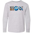 thumbnail image 3 of Inktastic Airplane Eat Sleep Fly Long Sleeve Youth T-Shirt, 3 of 5