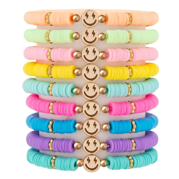 Pulsera JIASHUYEYE, juego apilable de 9 piezas de arcilla colorida