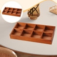 thumbnail image 6 of YWMJZEU Wooden Divided Storage Box Decorative Sorting Tray for Collectibles Trinkets Brown, 6 of 9