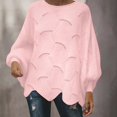 thumbnail image 2 of Teylalorva Women's Fashion Sweater Long Sleeve Round Neck Pullover Top Pink Size 4XL, 2 of 8