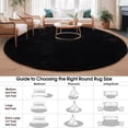 thumbnail image 5 of Goolela Black Round Rug 5ft Circle Rug Fuzzy Faux Fur Rabbit Area Rug for Living Room Bedroom Rug Fluffy Furry Washable Rug for Nursery Teen Room, 5 of 8