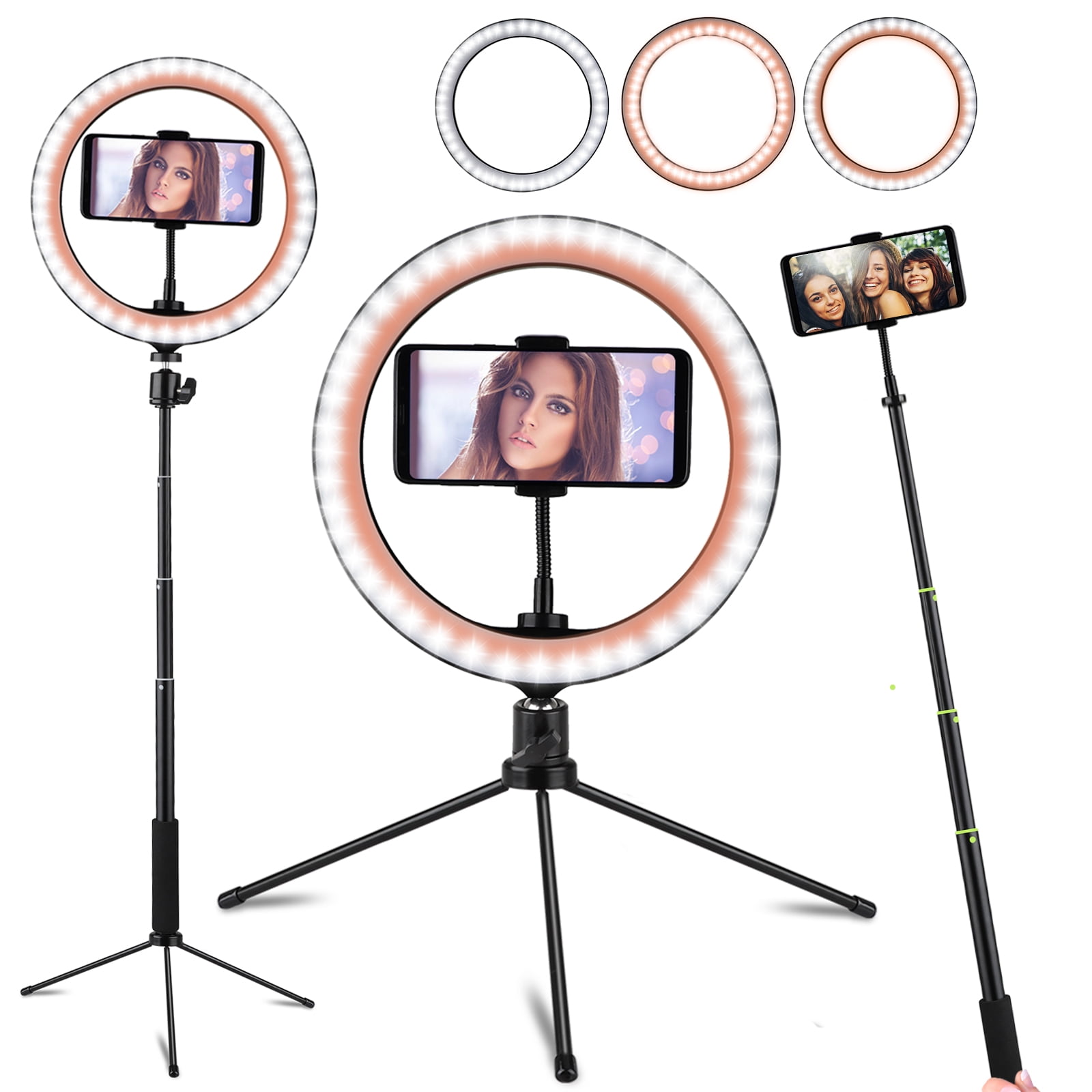 10" Ring Light, TSV Selfie Ring Light with Adjustable ...