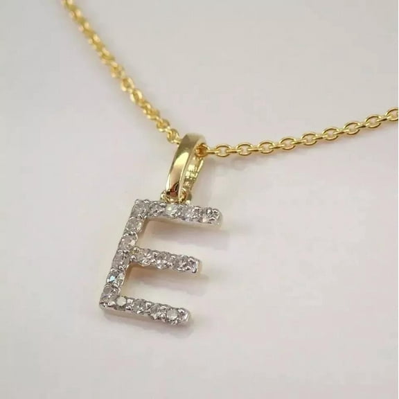 2.0 Ct Round Cut VVS1 Diamond Initial Pendant 14K Yellow Gold Plated Free Chain Birthday gifts