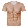 thumbnail image 1 of Funny Muscle T Shirt, 3D Body Pattern Fake ABS Disfraces de manga corta Humor unisex Impreso digital para hombres Casual Navidad Halloween Verano , 2XL Sunnimix camisas para hombre, 1 of 7