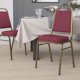 thumbnail image 1 of Songqin Trapezoidal Back Fabric Upholstered Stackable Banquet Chair, Multipurpose Stacking Chair with Padded Seat and Back, Burgundy Patterned/Gold, 1 of 16