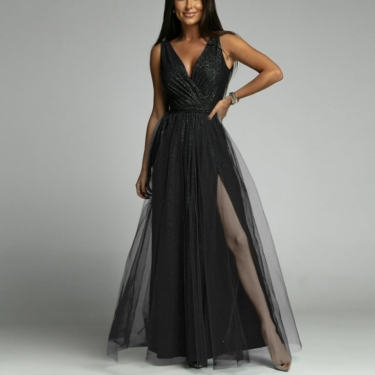 open lace back dress Women Sexy Backless Tulle Party Long Maxi Dress Tie Halter Neck Lace Up  Bridesmaid Formal Prom Gown Dress (#1-Black, S) at Amazon Women's Clothing  store