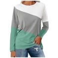 thumbnail image 1 of SNKSDGM Hauts à Manches Longues pour Femmes Blouses Ajustées pour le Travail T-Shirt Décontracté à Col Rond Imprimé Respirant TTG, 1 of 4