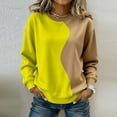 thumbnail image 2 of Erwazi Women's Color Block Sweatshirt Crewneck Long Sleeve Pullover Casual Tops Loose Fit Comfy Trendy Outfits, 2 of 5