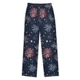 thumbnail image 2 of FORMRS Kids Pajama Pants with Pockets Size 13-14Y Boys Lounge Sleep Bottoms, Red and Blue Fireworks Pattern, 2 of 8