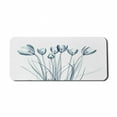 thumbnail image 1 of Flower Computer Mouse Pad, X-ray Image of Tulips Solarized Effect Nature Inspired, Rectangle Non-Slip Rubber Mousepad X-Large, 35" x 15" Gaming Size, Dark Petrol Blue White, by Ambesonne, 1 of 2