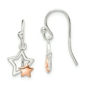 Primal Silver Sterling Silver and Rose-tone Star Dangle Earrings