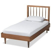 Bowery Hill Ash Walnut Finished Wood Twin Size Platform Bed