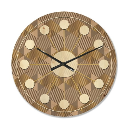 Designart 'Square Retro Design VI' Mid-Century Modern Wood Wall Clock