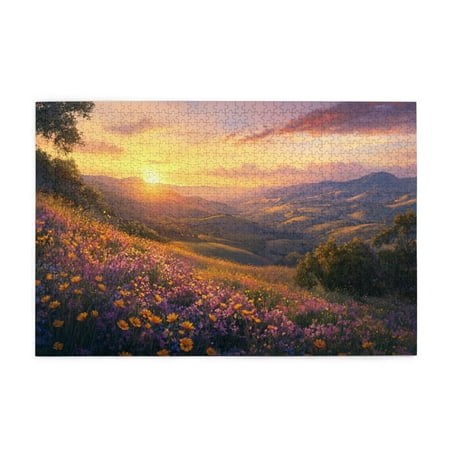 1000 PCS Jigsaw Puzzles 1000 Pieces Vintage Art Sunrise Garden Funny Artwork For Flower Creative Activity Hobbies For Adults Feel The Vitality Of Life Modern Art Flower Wooden Puzzles 1000 Piece