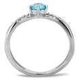 thumbnail image 3 of Womans Silver Aquamarine Ring High polished (no plating) 316L Stainless Steel Ring with AAA Grade CZ in Sea Blue DA116, 3 of 5