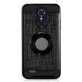 thumbnail image 3 of EagleCell Dual Layer [Shock Absorbing] Hybrid Ring stand Brushed Hard Plastic/Soft TPU Rubber Case Cover For LG Aristo 2/K8 (2018)/Tribute Dynasty, Black, 3 of 4