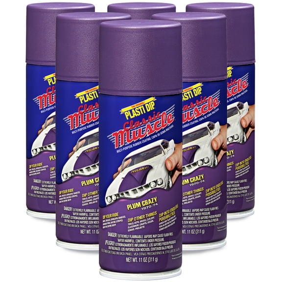 Plasti Dip Matte Plum Purple Classic Muscle Spray 11oz, (6 Pack)
