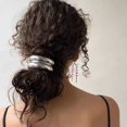 thumbnail image 4 of OOCA Woman Exaggerated Irregular Scrunchies Gold Color Hair Rope Ponytail Holder Elastic Hair Bands Hair Ties Hair Accessories, 4 of 7